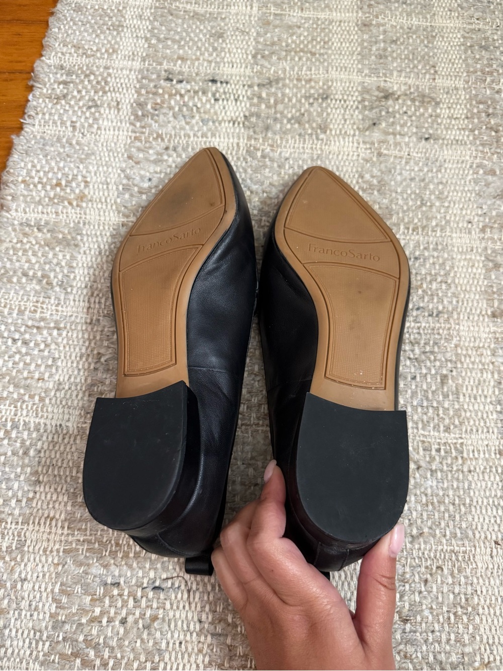 Franco Sarto Women's Black Leather Pointed Toe Loafers Size 8.5 - Picture 7 of 8